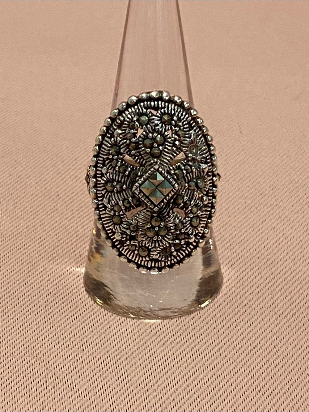 Vintage Sterling & Marcasite Statement Ring